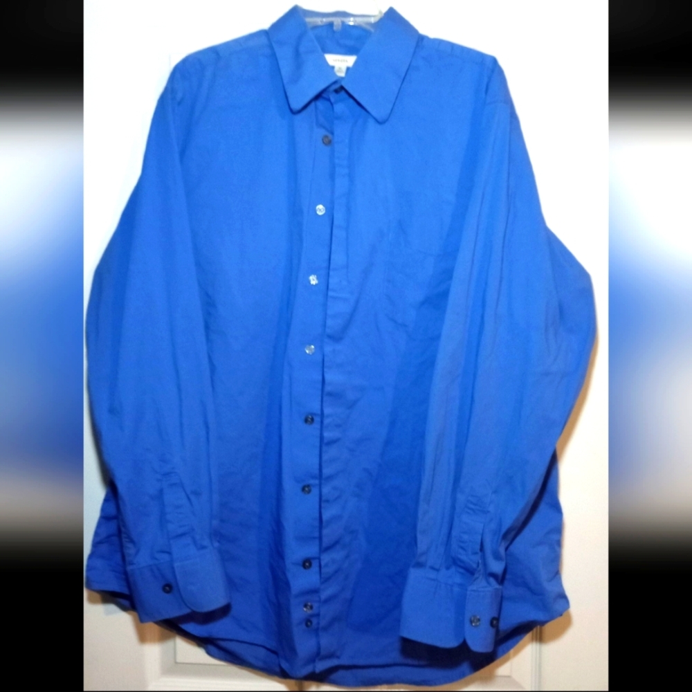 Merona Men's XL Royal Blue Long Sleeve Button Down Dress Shirt